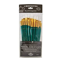 Royal & Langnickel® Zip N' Close White Taklon Filbert Short Handle Set