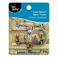 Found Objects™ Oxidized Brass & Silver Elk Charms By Bead Landing™