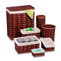 Honey Can Do Chocolate Brown Wicker Hamper Kit, 7 Piece