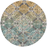 Evoke Damask 3' X 3' Round Area Rug