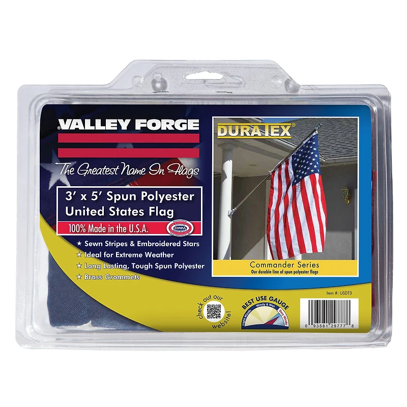 Valley Forge® Duratex® Spun Polyester United States Flag, 3ft. x 5ft.