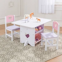 KidKraft White Heart Table & Chair Set