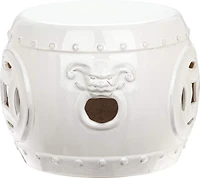 Mei Double Coin Garden Stool in Antique White
