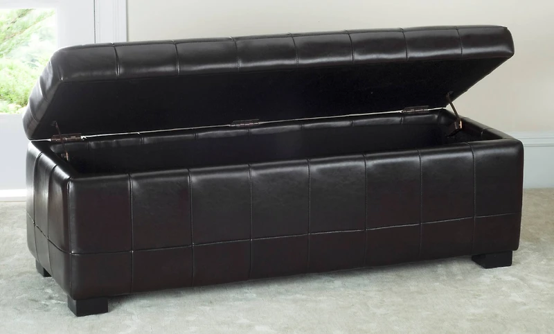 Manhattan Large Storage Ottoman in Brown