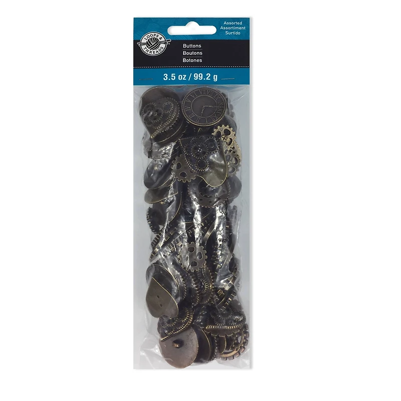 12 Pack: Steampunk Buttons Set by Loops & Threads®