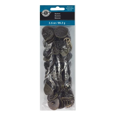 12 Pack: Steampunk Buttons Set by Loops & Threads®
