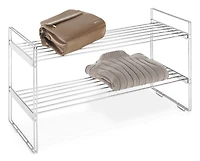 Whitmor Stackable Closet Shelves 2-Tier, Chrome
