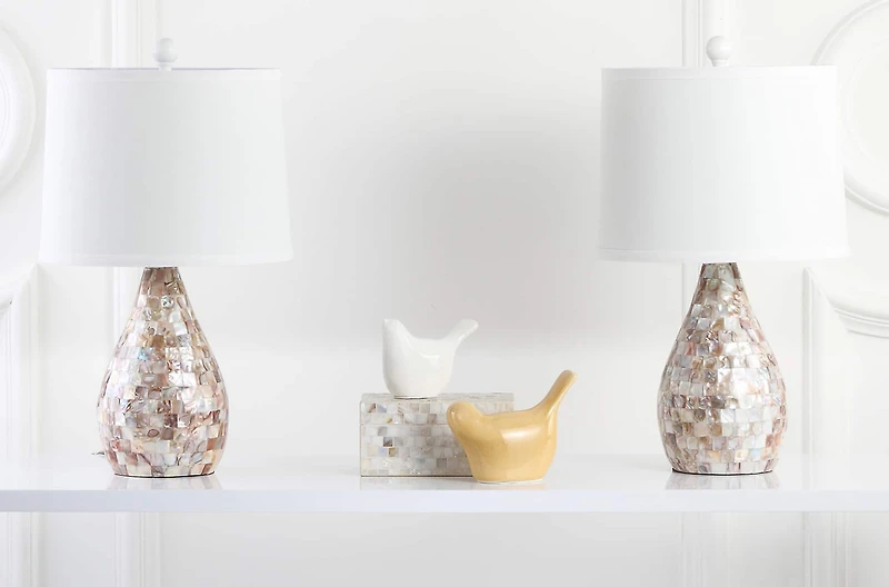 Lauralie Table Lamp Set in Ivory