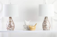 Lauralie Table Lamp Set in Ivory