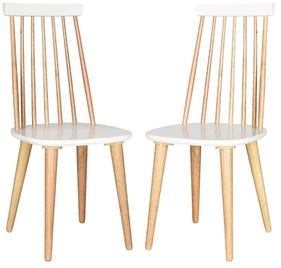 Burris Side Chair Set of 2 in Natural & White