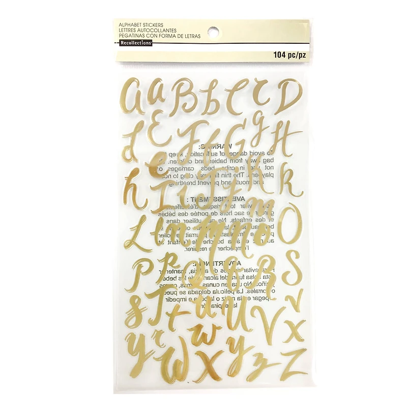 Gold Foil Hand Script Alphabet Stickers by Recollections™