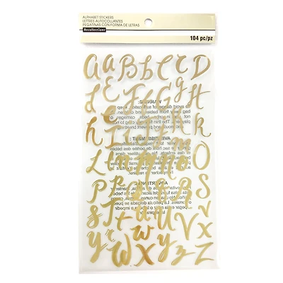 Gold Foil Hand Script Alphabet Stickers by Recollections™