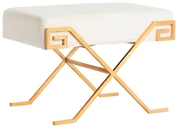 Luna Greek Key Bench in Light Beige