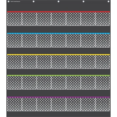 Black Polka Dots Storage Pocket Chart