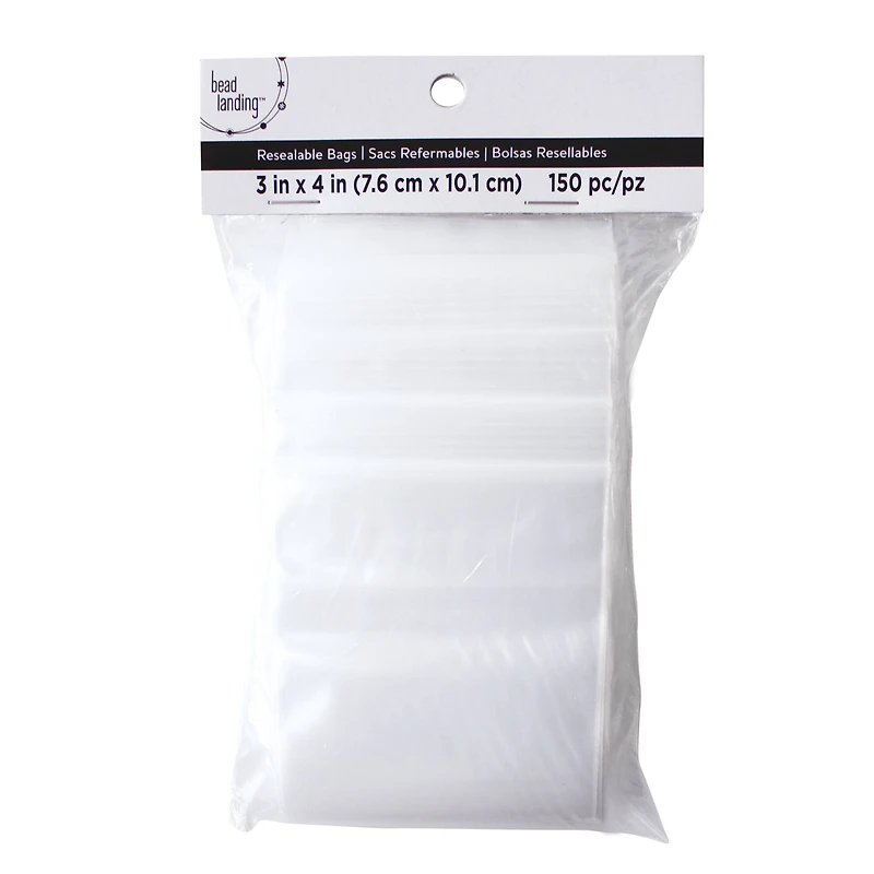 3" x 4" Resealable Zip Bags By Bead Landing™