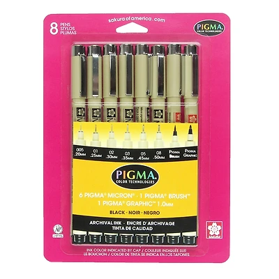 6 Packs: 8 ct. (48 total) Pigma® Black Pen Set