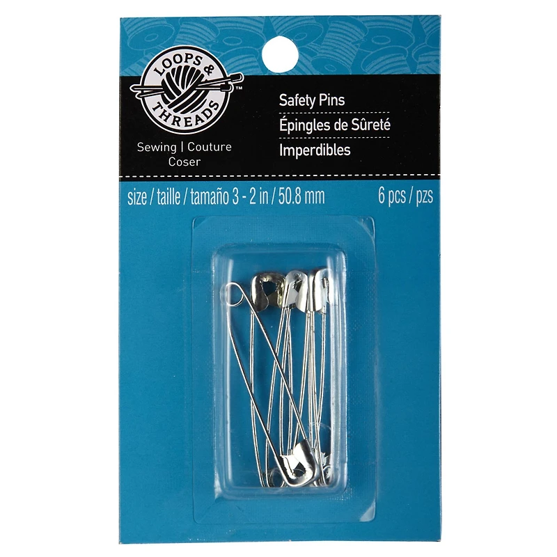 24 Packs: 6 ct. (144 total) 2" Safety Pins by Loops & Threads™
