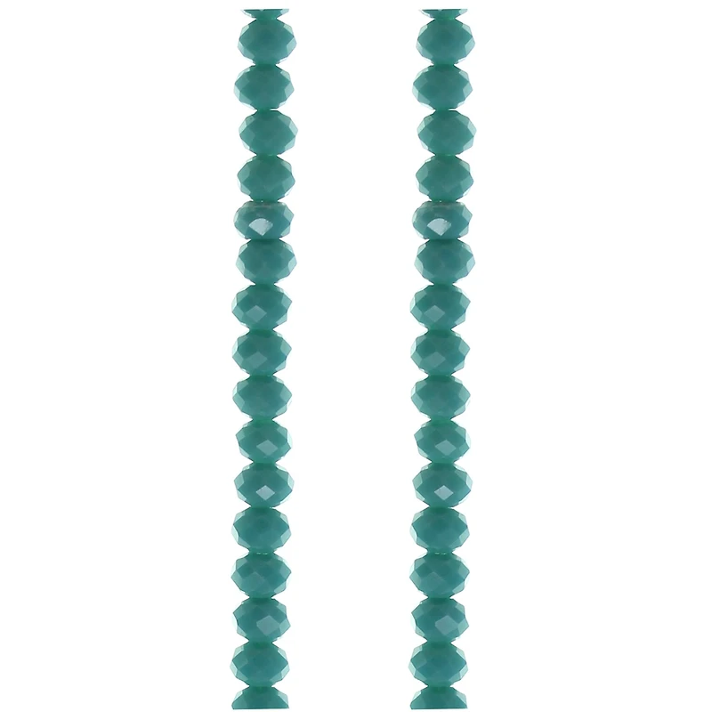 Turquoise Faceted Glass Beads, 6mm by Bead Landing™
