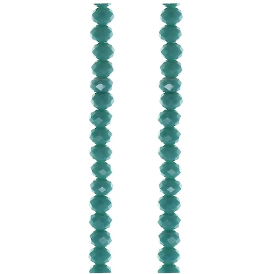 Turquoise Faceted Glass Beads, 6mm by Bead Landing™