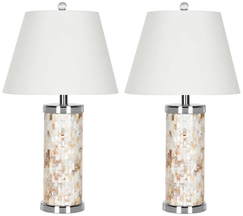 Shell&Metal Table Lamp Set in Shell