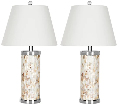Shell&Metal Table Lamp Set in Shell