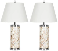 Shell&Metal Table Lamp Set in Shell