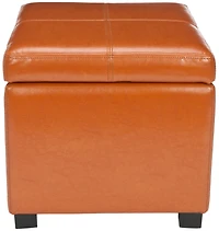 Madison Square Leather Ottoman in Saddle