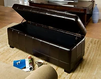 Manhattan Large Storage Ottoman in Brown