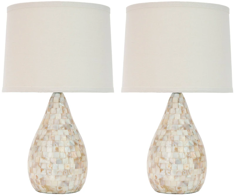 Lauralie Table Lamp Set in Ivory