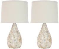 Lauralie Table Lamp Set in Ivory