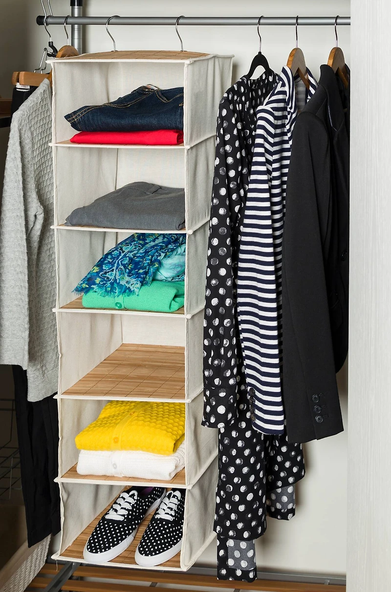 Honey Can Do Bamboo & Natural 6-Shelf Organizer