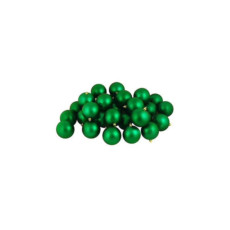 60ct Matte Christmas Green Shatterproof Ball Ornaments