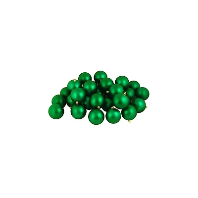 60ct Matte Christmas Green Shatterproof Ball Ornaments