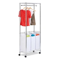 Honey Can Do Chrome Rolling Urban Triple Laundry Center