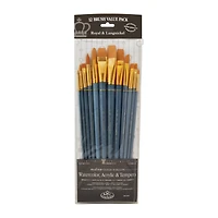 Royal & Langnickel® Zip N' Close Gold Taklon Long Handle Set