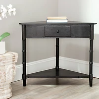 Gomez Corner Table in Distressed Black