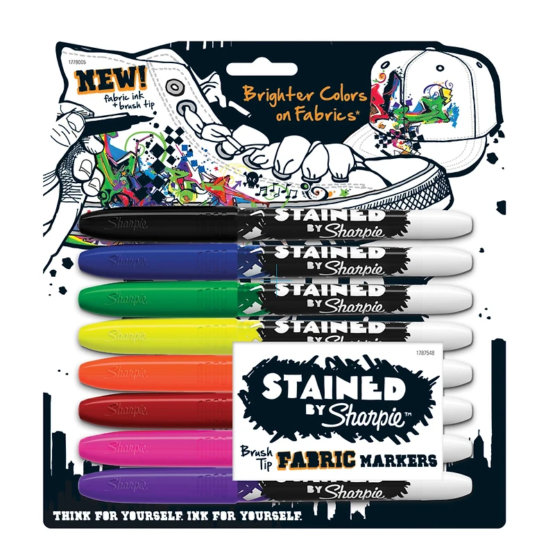 Stained by Sharpie® Brush Tip Fabric Marker Set