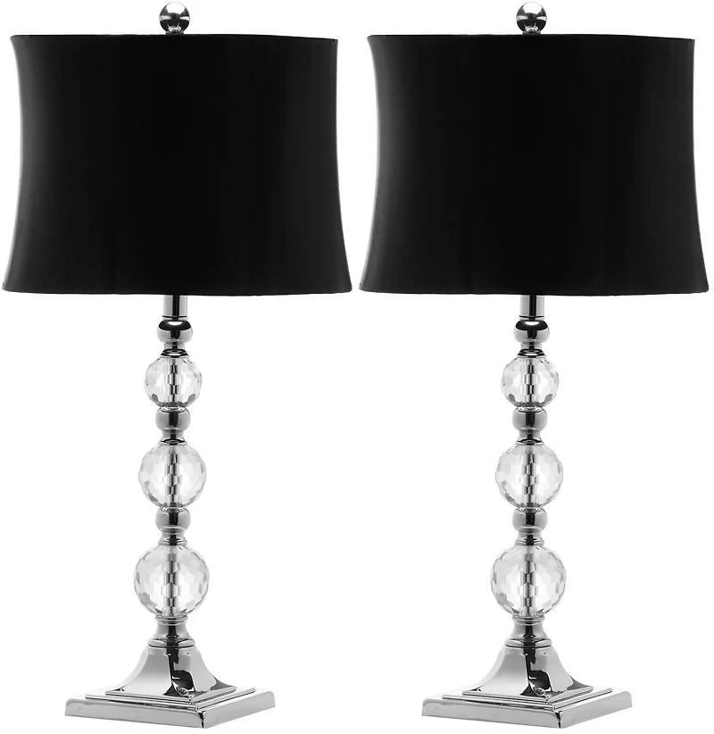 Maeve Crystal Ball Lamp Set in Blue & Black