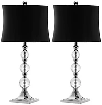 Maeve Crystal Ball Lamp Set in Blue & Black