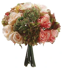 Pink & Green Hydrangea, Rose & Sedum Bouquet