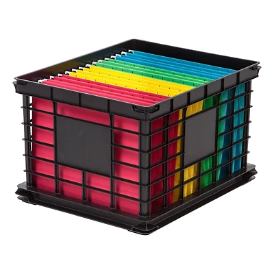 Iris® Black Letter/Legal File Crate, 3 Pack
