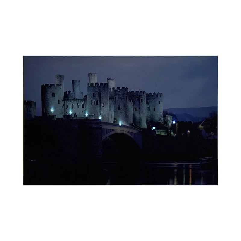 LED Lighted Conwy Castle in Wales Canvas Wall Art