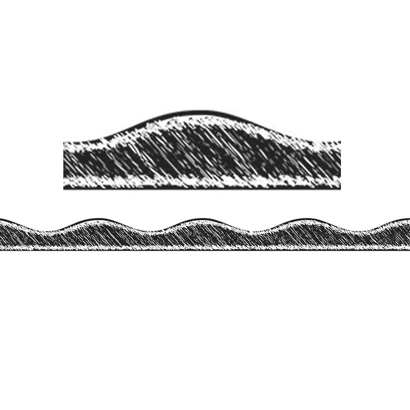 Ashley Productions Black Scribble Chalk Magnetic Borders, 72ft.