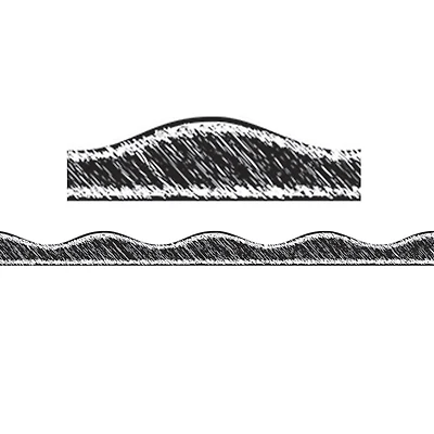 Ashley Productions Black Scribble Chalk Magnetic Borders, 72ft.