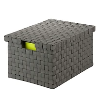 Honey Can Do Black & White Large Woven File Box