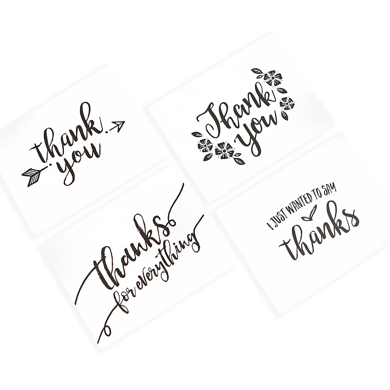 Assorted Black Thank You Cards & Envelopes by Recollections™, 4.25" x 5.5"