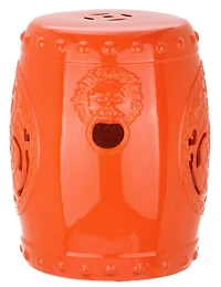 Dragon Coin Garden Stool in Orange