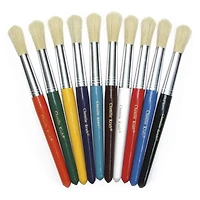 4 Packs: 3 Packs 10 ct. (120 total) Pacon® Stubby Natural Bristle Round Paint Brushes