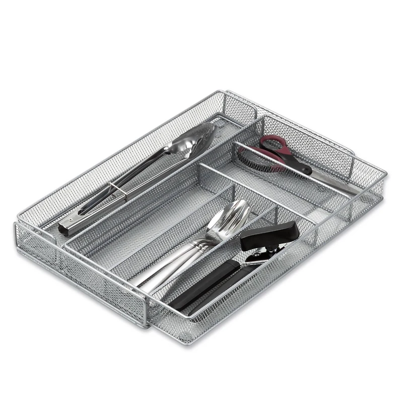 Honey Can Do Steel Mesh Expandable Cutlery Tray