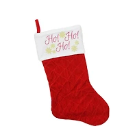 19" Quilted "Ho! Ho! Ho!" Christmas Stocking
